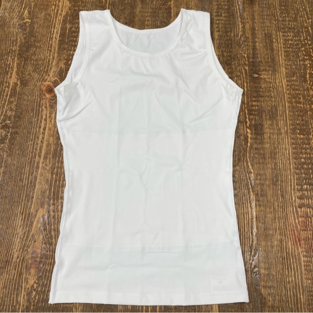 Lot of 2 Men’s Compression Tanks Sz Medium White Slimming Undershirt Shapewear - Picture 5 of 14